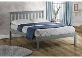4ft Small Double Denby Grey Wood Painted Shaker Style Bed Frame 2